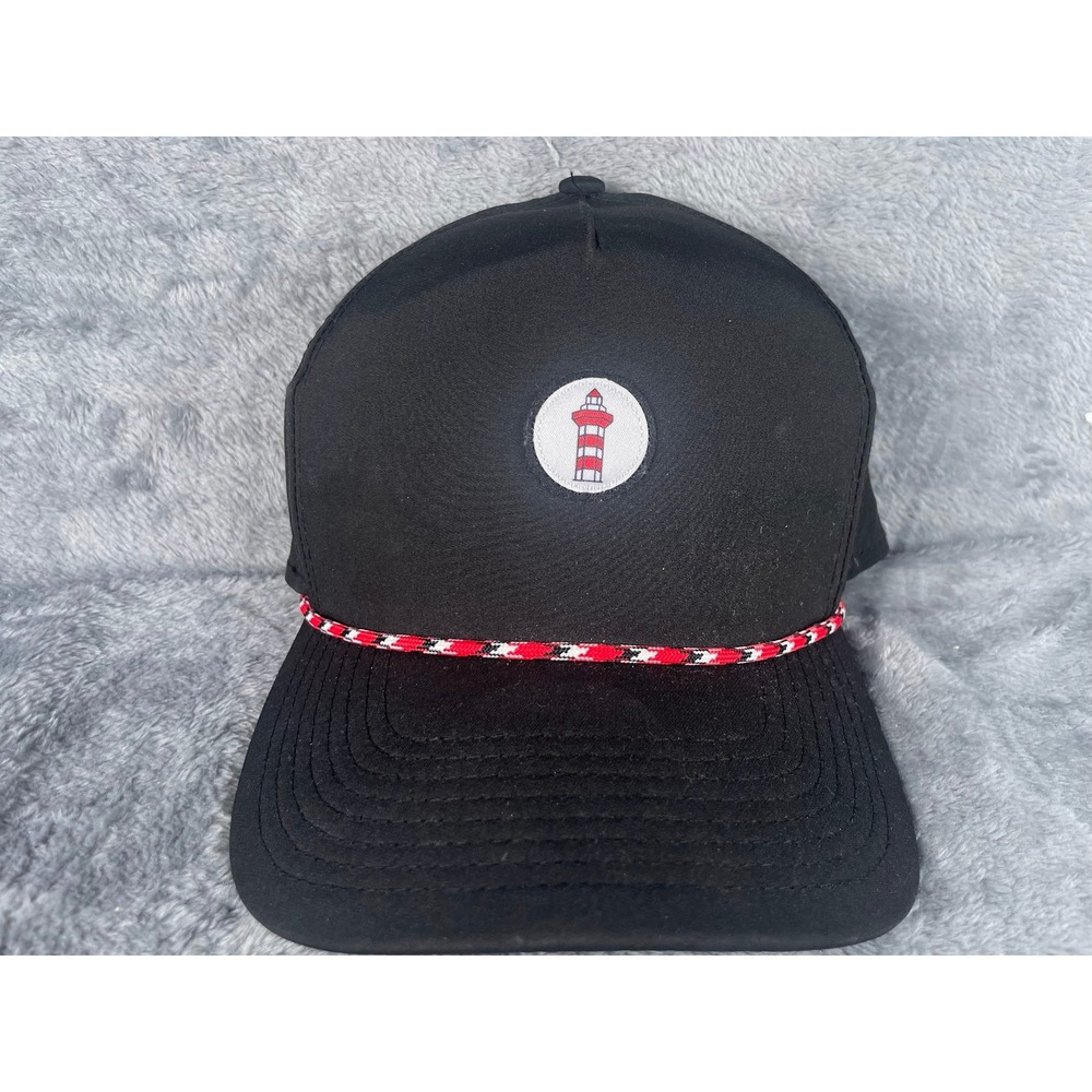 Harbour Town Golf Imperial Mens Black Lighthouse Rope Hat Snapback Golf Cap